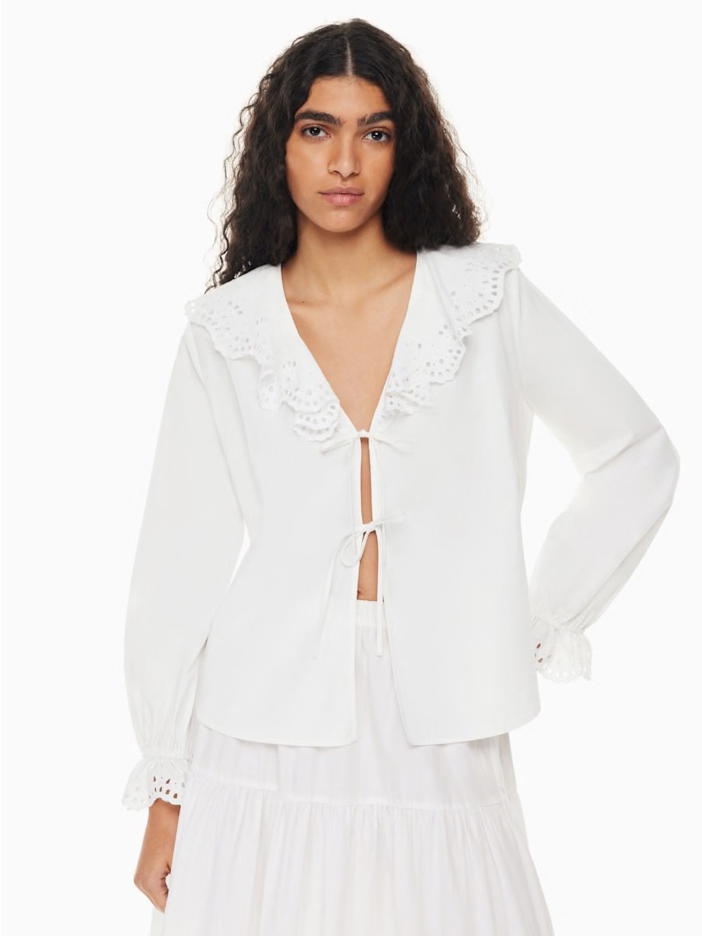 Aritzia little moon Carmela Poplin Blouse